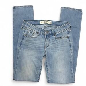 Y2K Abercrombie & Fitch Low Rise Skinny Jeans Womens Size 25 Light Wash Preppy‎